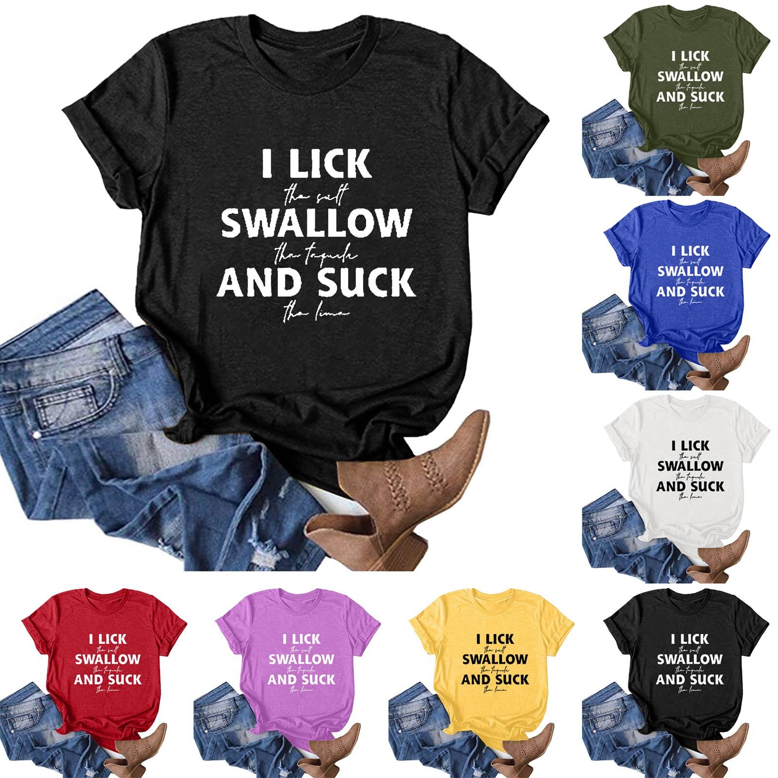 

Women Casual Letter Printing Short Sleeves Loose T-Shirt Blouse Tops