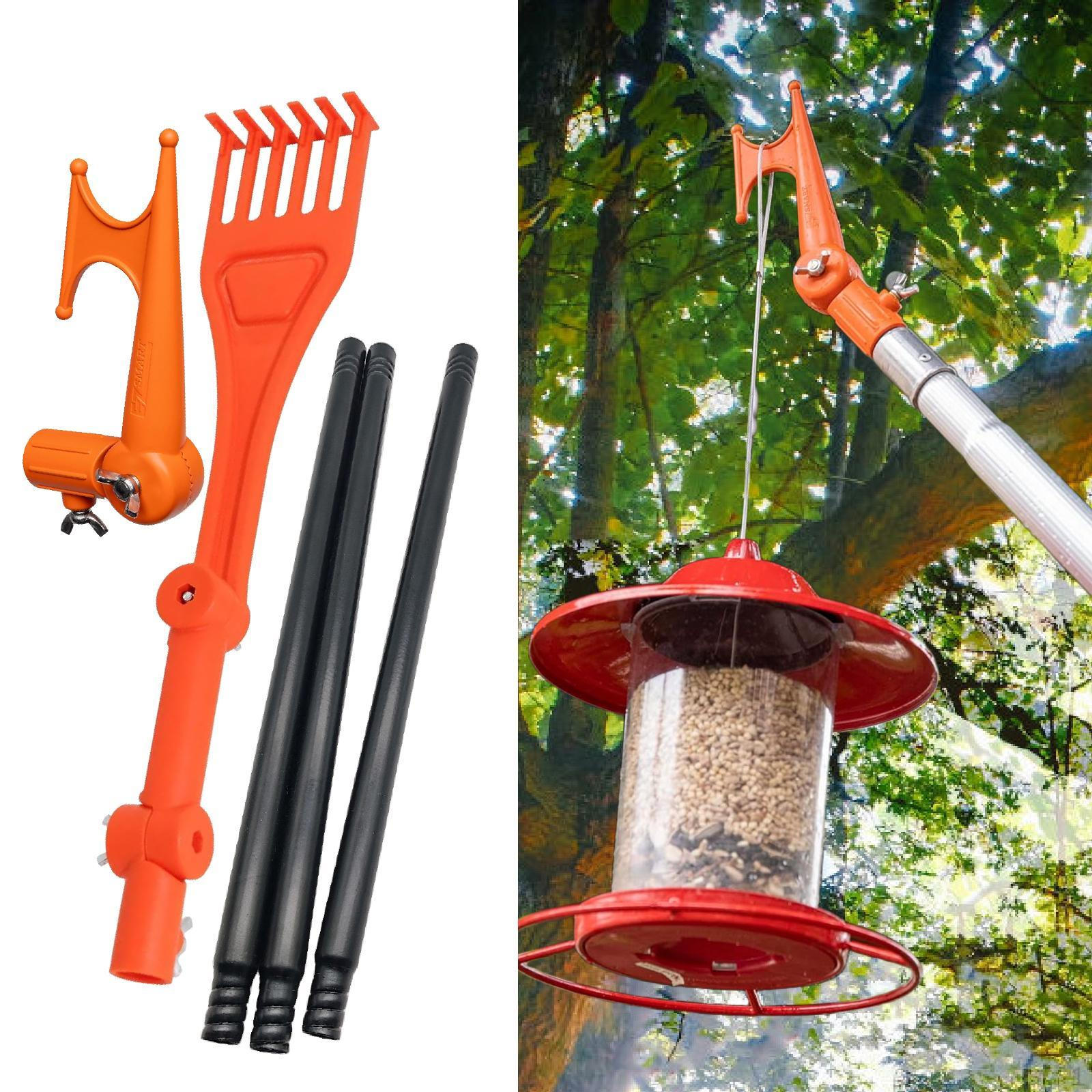 

Gutter Cleaning Tool,Adjustable Rake Head Portable with Pole Household Cleaner Hook