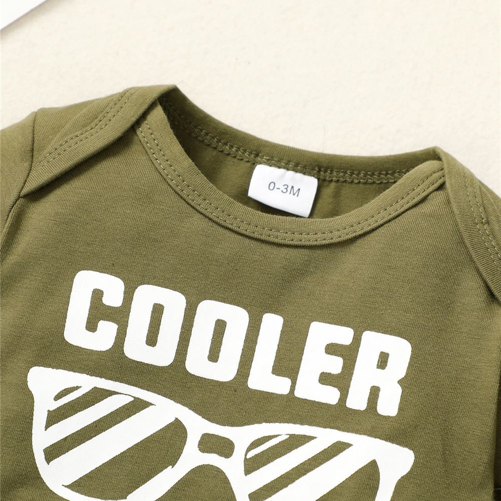 0-18 Months Newborn Baby Boy 3PCS Clothes Set Letters Print Short Sleeve Romper + Camouflage Pants with Hat Casual Outfit