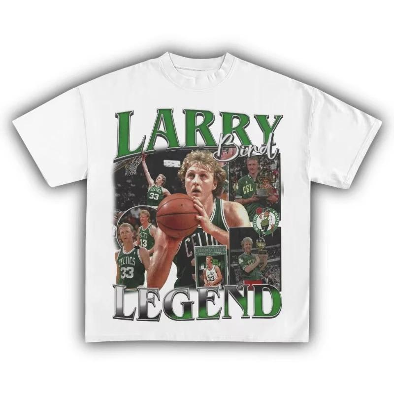 Larry Bird Boston Celtics #33 "Legend" Vintage Bootleg Oversized T-Shirt, NBA Hall of Fame Graphic Tee, Unisex Casual Top