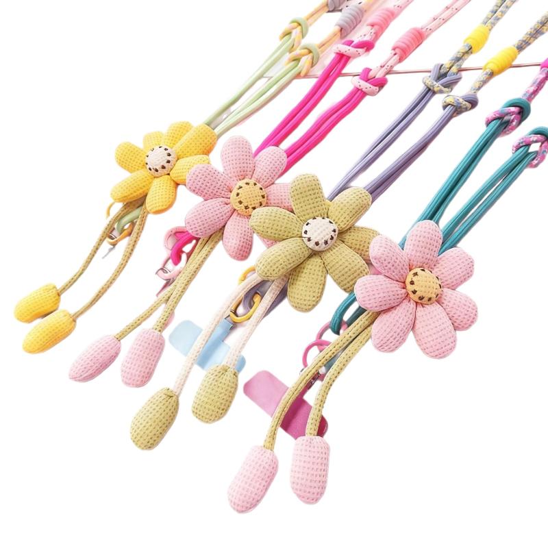 [HF][LA]1Pc Lanyard Rope Decorative Pendant Accessories Creative Cartoon Flower Phone Universal Lanyard Crossbody Long Rope