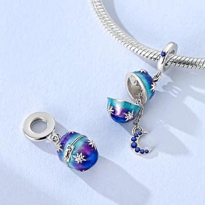 Charms Copperdreamy Stars Moon Easter Egg Pendants Fit Charms Plataoriginal Bracelet Beads Women Jewellery Making Diy
