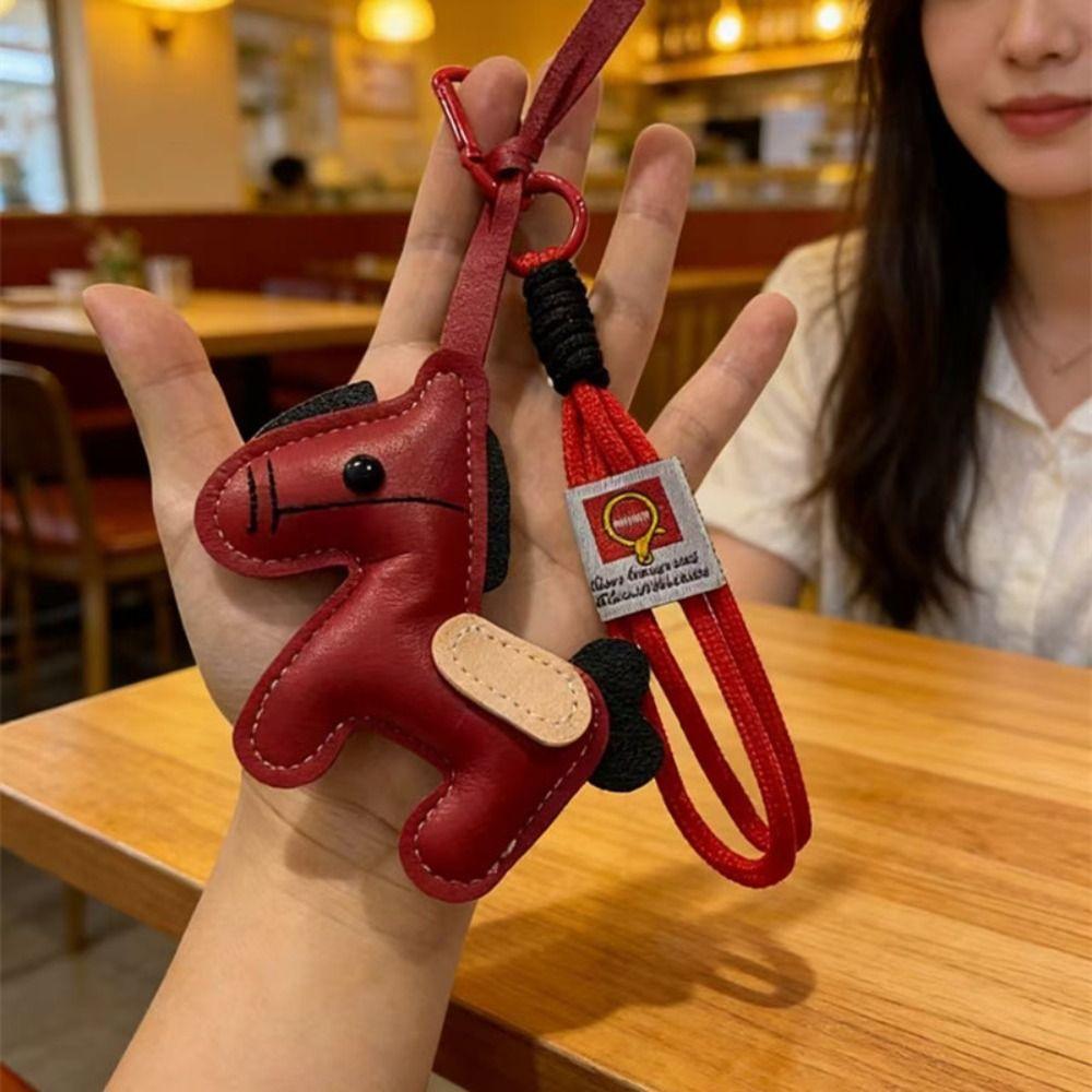 PU Leather Leather Pony Bag Charm Vintage Style Horse Bag Pendant Backpack Decoration