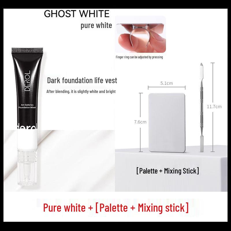 DEROL Foundation Mixer Color Corrector for Light to Dark Skin Brightening and Contouring in Wheat, White, Yellow, Black Tones.