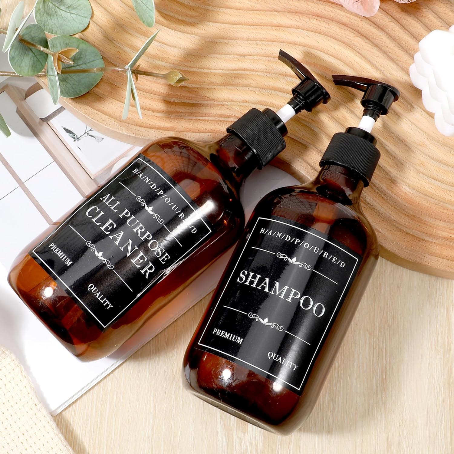12 Pack Bathroom Labels for Soap Dispenser, Bathroom/Kitchen Hand Soap Dispenser Label Stickers Removable Self-Adhesive Stickers for
