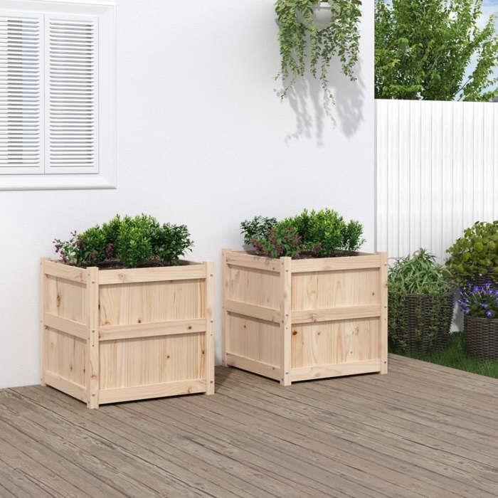 VidaXL Jardinières 2 pcs bois de pin massif 837425