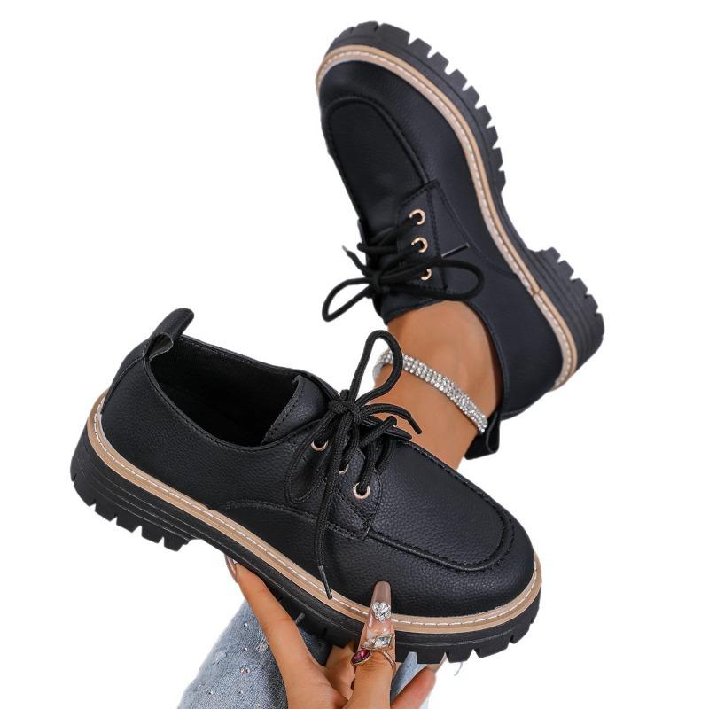 New Round-toed Lace-up Large-sized Casual Shoes for Women