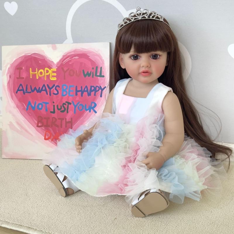 Lifelike 55cm Full Silicone Body Reborn Baby Doll Betty So Truly Like Toddler Baby Dolls for Girls Straight Leg Standing Reborn Boneca Menina Kid Gift