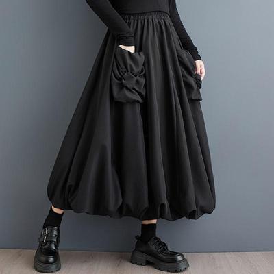 Plus Size High Waist Vintage Spring Autumn Casual Loose Long for Woman Skirts Womens Skirt