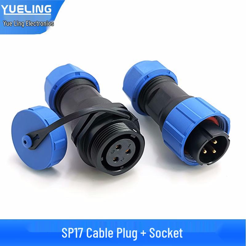 Yue Ling SP17 Series IP68 Waterproof Aviation Plug with Rear Nut Flange