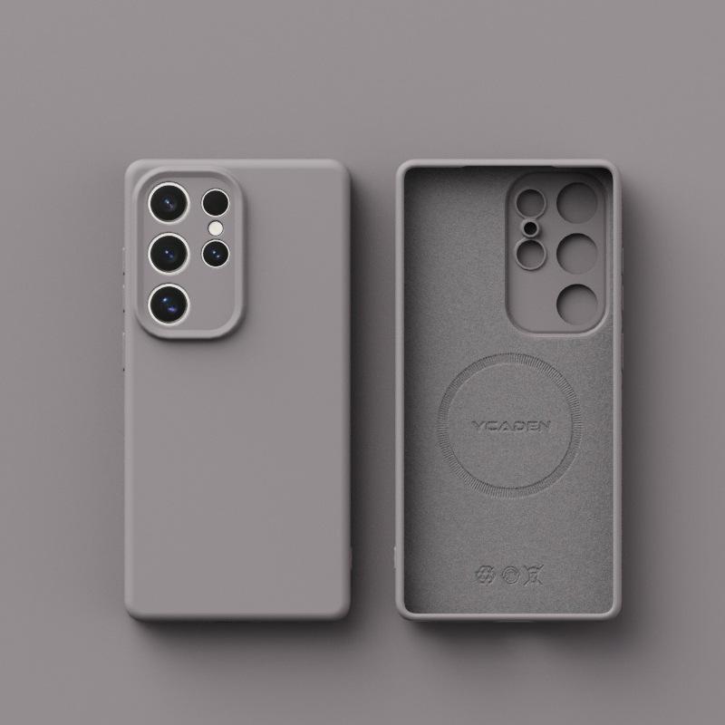 New Samsung S25ulta Liquid Silicone Suitable for S24 Soft Shell Magnetic S23u Full Inclusive Anti Fall Mobile Phone Case Simple