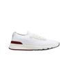 Cotton Knit Semi Polished Calfskin Runners White
