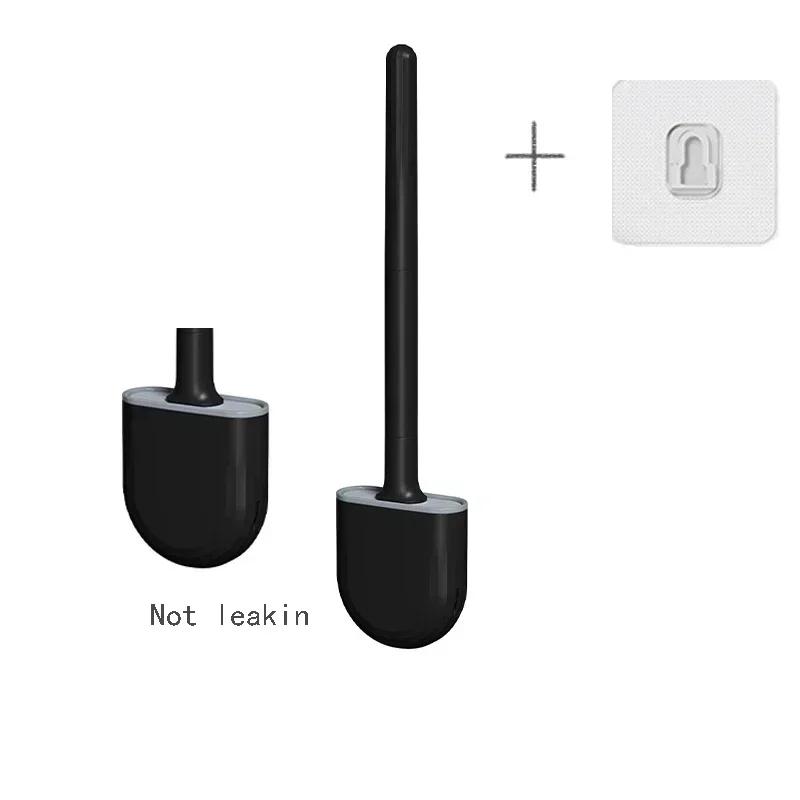 Toilet Brush for Cleaning Silicone Toilet Brush Cleaner Bathroom Wall Mounted Quick Drying Toilet Brush Flat Flexible Head