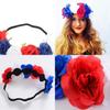 Beautiful Red White Blue Flower Crown Headband For Royal Celebrations