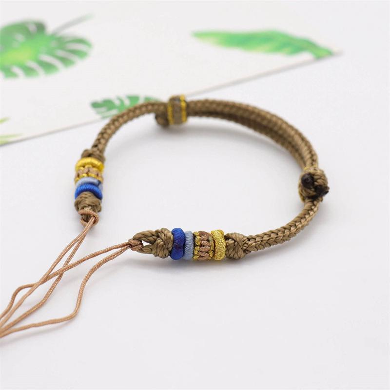 

Сделай сам браслет из красной веревки с узлом из восьми прядей - Нанизываемый с бусинами и пряжкой мира, Национальный стиль, Парный дизайн