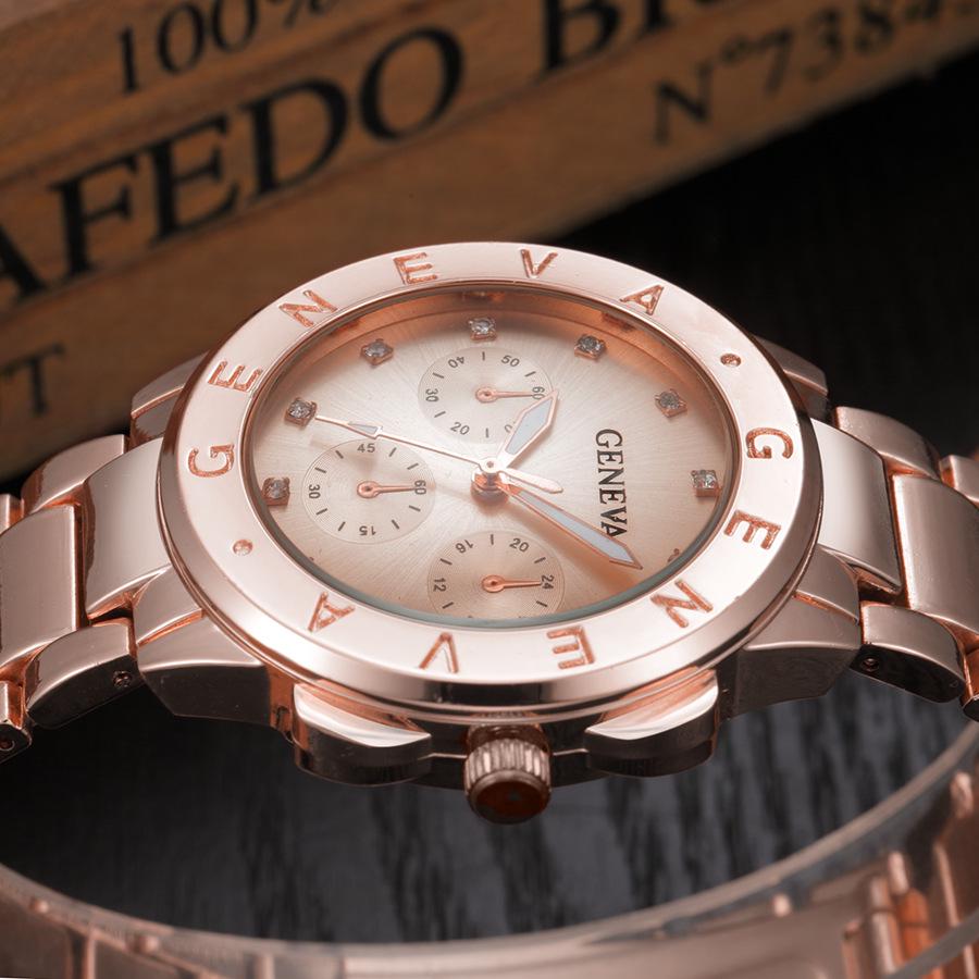 Geneva Men's & Women's Gold Steel Quartz Watch