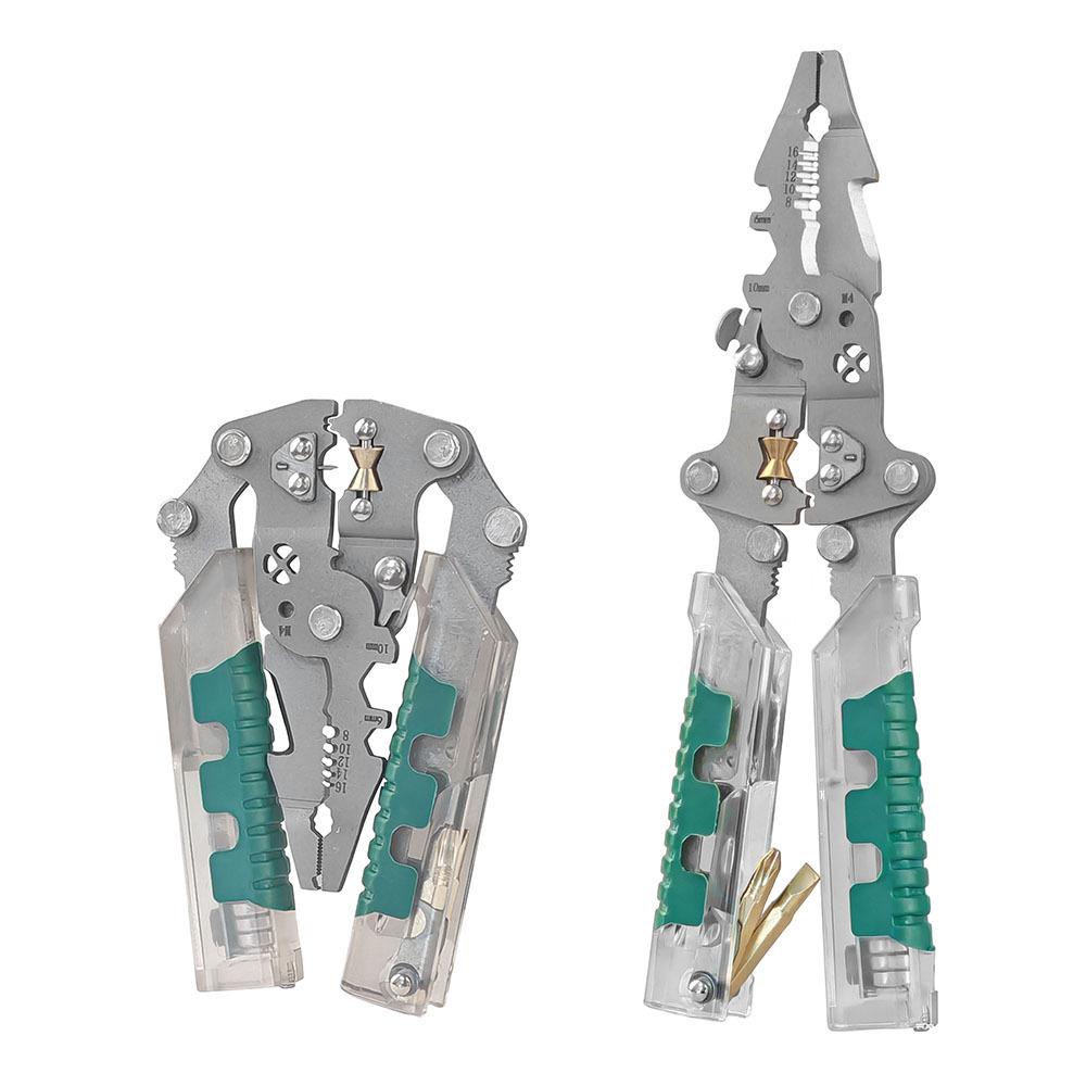 Multi-Functional Folding Electrician Pliers: Wire Strippers and Crimpers