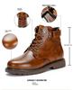 2023 Men's British Plus Velvet Leather Martin Boots - Mid-Cut, Warm, Fashionable, Trendy, Casual Cotton Footwear