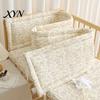 Breathable Cotton Crib Liner Bumper Pad for Newborns, Anti-collision Fixed Quilting Durable Bed Surround Liner, Easy Install Soft Protective