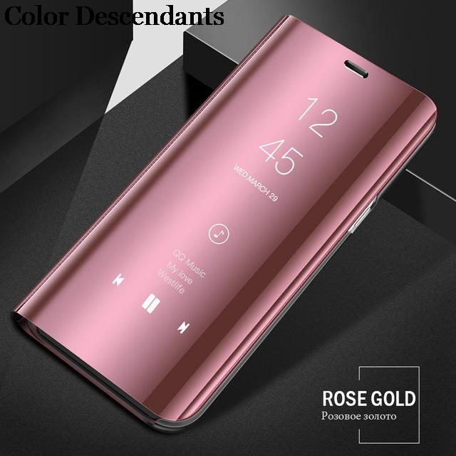 Coque de téléphone à rabat miroir rouge Mi 14C 13C pour Xiaomi Redmi Note 13 Coque Xiomi Redmi 12 12C 14C 10 Support magnétique Coque Xiaomi13 14T POCO F6 Pro