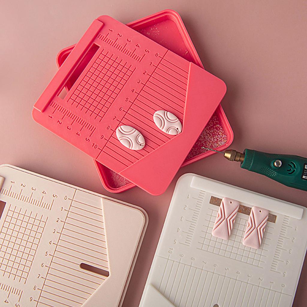 Praktische staubdichte Schreibtischunterlagen für präzises Lochen in weichem Ton, Ohrring-Zubehör-Projekte, Zubehör