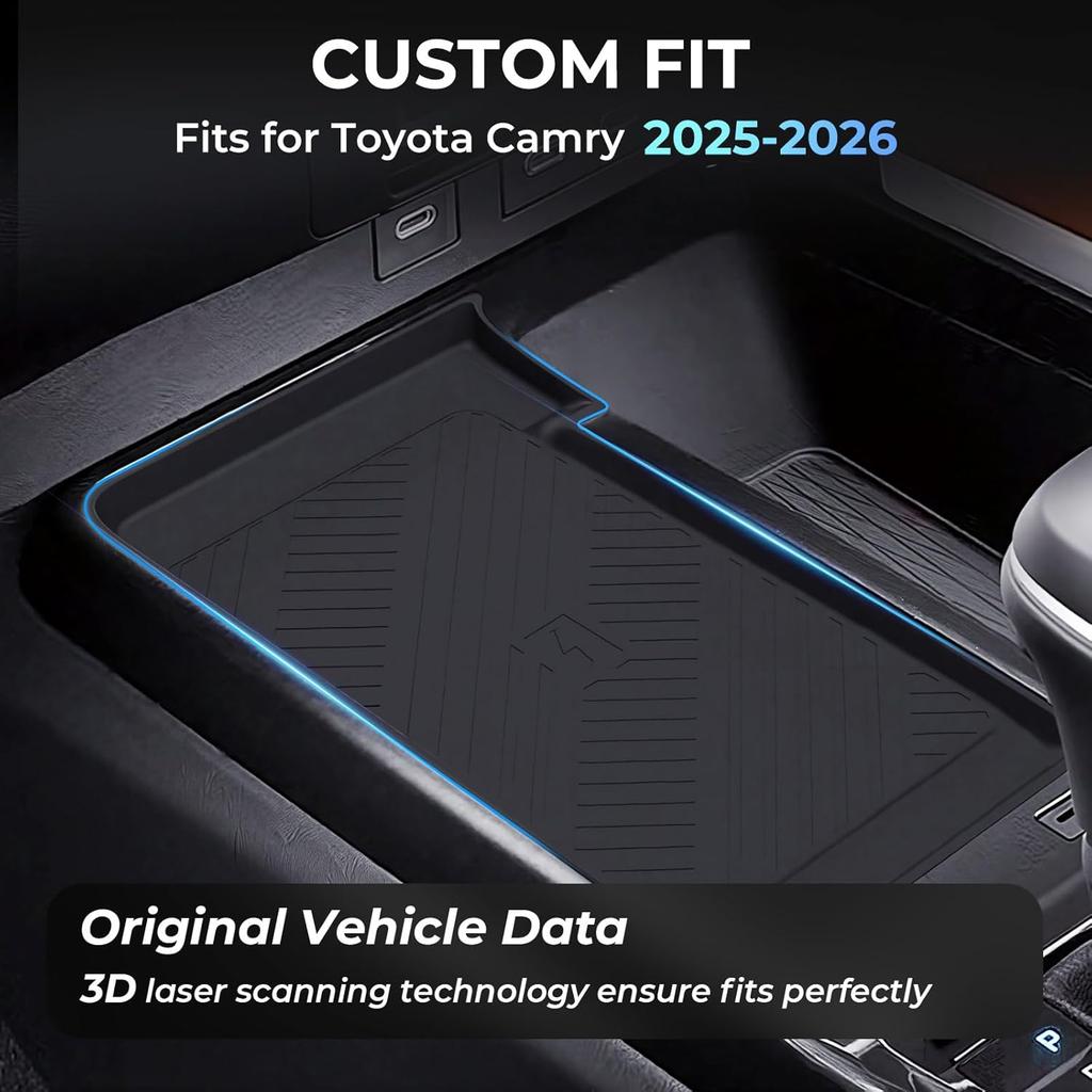 Wireless Charging Protective Mat For Toyota Camry 2026 2025, Center Console Interior Accessories Silicone Anti-Slip Wireless Charger Cover Pad For