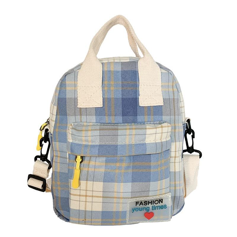Fried Street Women's Bag Small Square Bag New Handbag Literary Plaid Sweet Shoulder Crossbody Bag