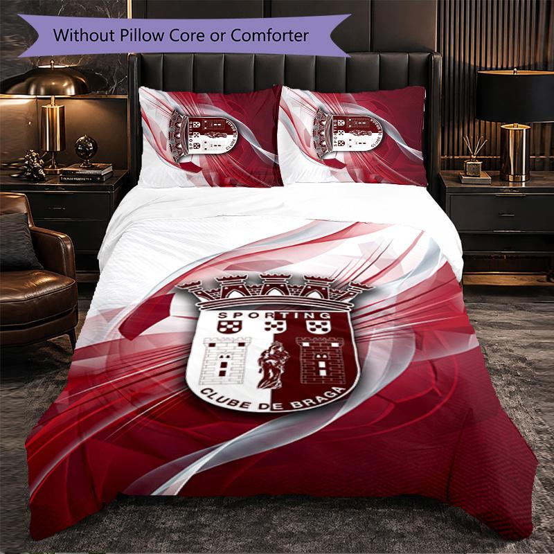 Braga FC Themed Bedding 3Pcs Duvet Cover Set Decorative Bed Linen For Teen Room Home Decoration