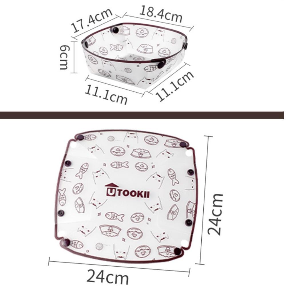 New Foldable Camping Tableware PP Lightweight Travel Dishware Easy to Clean Cartoon Cat Folding Tableware Outdoor Accessories