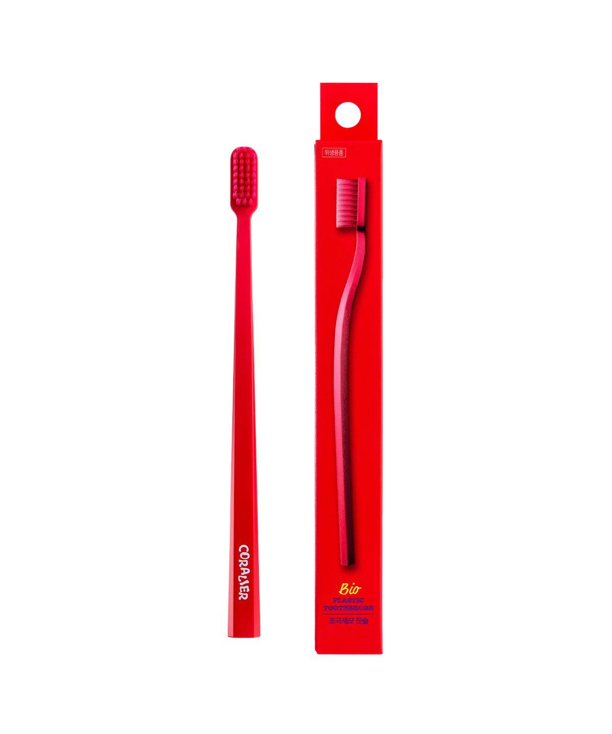 1 Coralie Soft Ultra-Fine Bristle Gum Care Toothbrush (Red)