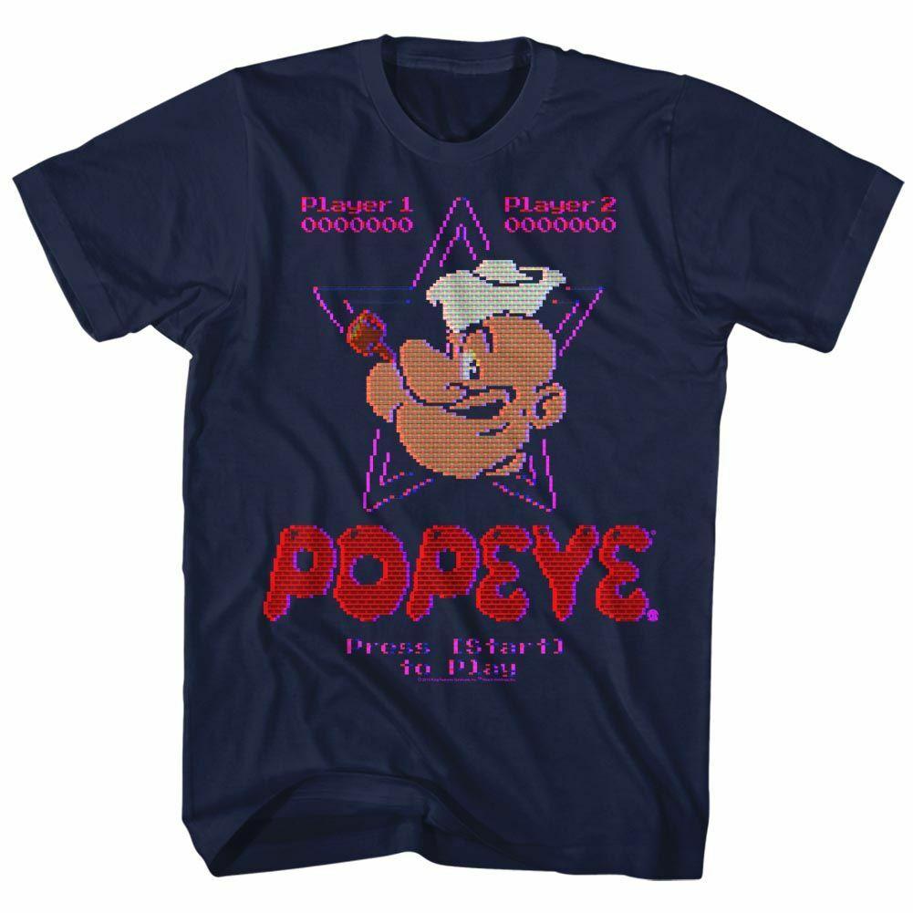 Popeye Old Game Navy Adult T-Shirt XXXL
