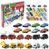 24 Stück Rückziehautos Spielzeug Set Weihnachts-Countdown Adventskalender Kinder Spielzeugautos Sammlung für Kleinkinder Weihnachtsfeier Mitgebsel