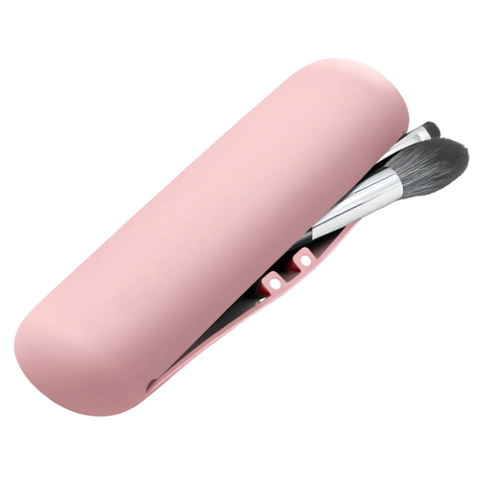 

SATOMO Portable Silicone Makeup Brush Pouch with Magnetic Closure for Travel and Business Trips (Pink) розовый