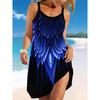 Summer Women's Fashionable 3D Printed Floral Pattern Printed Suspender Beach Dress