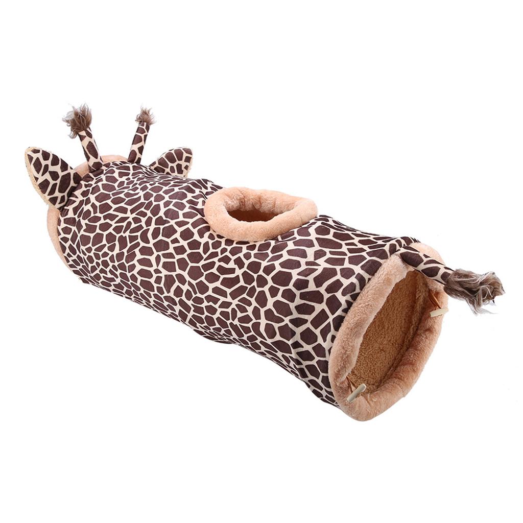 Safe Portable Folding Collapsible Fabric Tunnel Toy for Pet Cat Dog Rabbit(Giraffe)