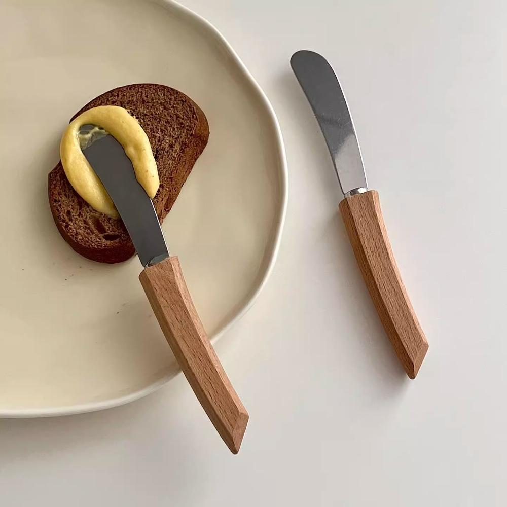 1/2pcs Butter Knife Jam Spreader Wooden Long Handle Minimalist Vintage Style Ideal for Spreading Butter Jam Cream Cheese
