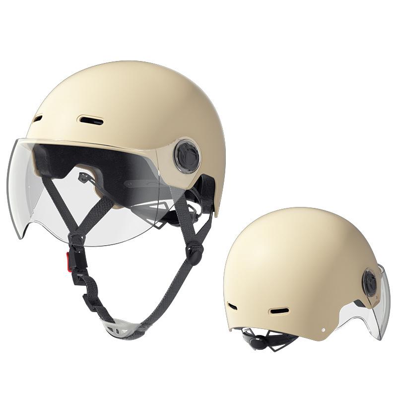 Четыре сезона универсальный электрический мотоциклетный аккумуляторный шлем матовый мужской и женский серый легкий солнцезащитный крем бежевый