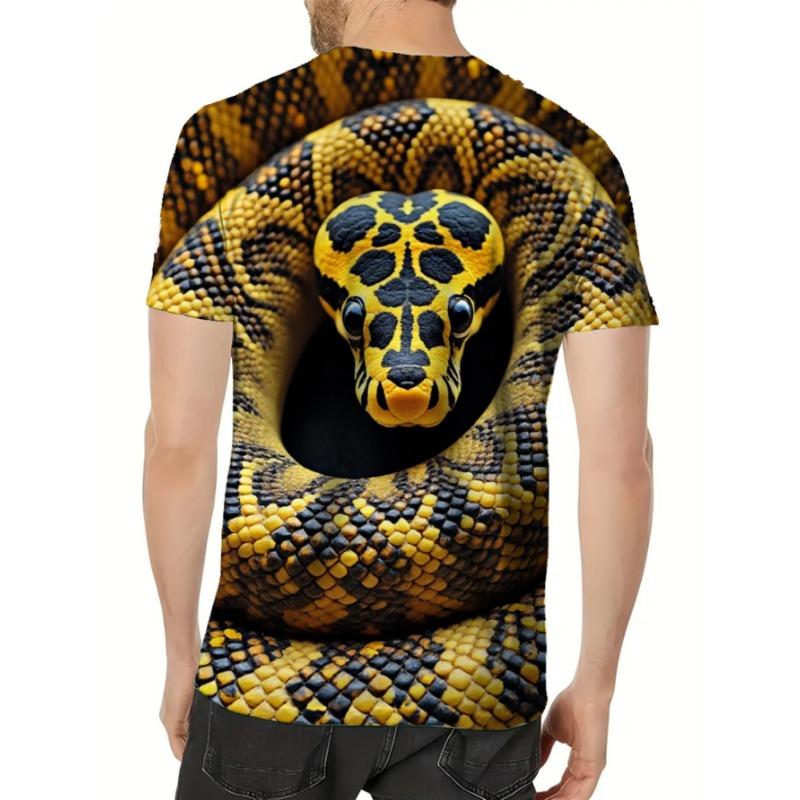 Men's 3D Rooster Print T-Shirt - Soft Stretch Polyester Fabric, Realistic 3D Chicken/rooster Design,