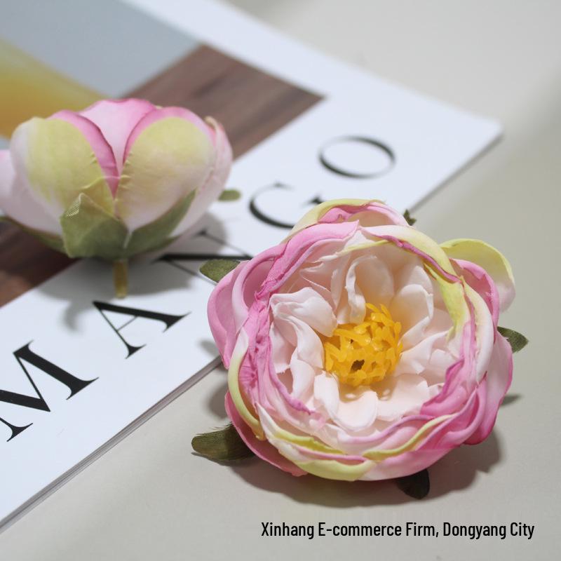 Rose & Camellia Bud Artificial Flowers DIY Hairpin Headwear for Weddings & Festivals