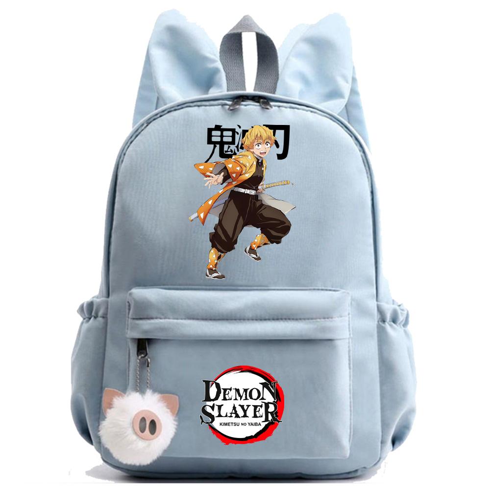 Anime Cartoon Demon Slayer Aufdruck Rucksack für Teenager Kinder Schüler Schultasche Mädchen Damen Große Kapazität Wasserdicht Reisetasche Geschenk Mochila
