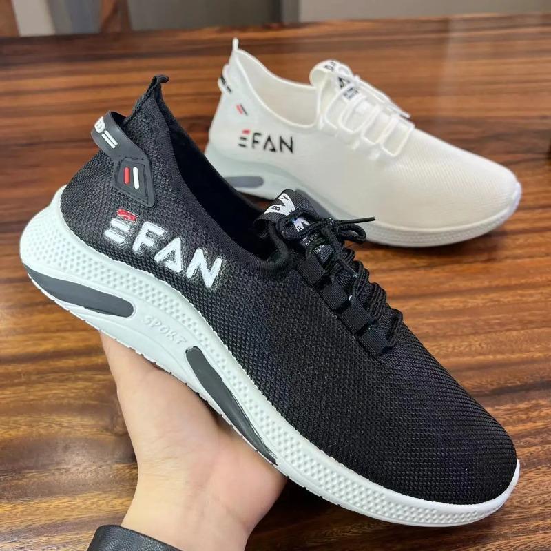 White Casual Shoes, Breathable and Non Slip Walking Shoes, Men's Shoes, Outdoor Comfortable Lace Up Running Shoes
