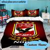 Custom Name Ahly Club Crest Bedding Set 3pcs, Bedding Set Including 1pc Duvet Cover And 2pcs Pillowcases for Bedroom, Dormitory Gift