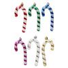 6Pcs Christmas Candy Cane Ornament Glitter Plastic Christmas Tree Hanging Pendant Decoration for Holiday Party Favors