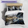 Juventus FC Pattern Printed 3PCS Bedding Set Soft Skin-Friendly Washable Duvet Cover & Pillowcases Set All Season Bedroom