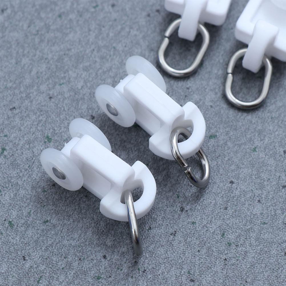 100Pcs  Track Curtain Pulley With Hooks I-shaped Window Coverings Pulley Curtain Window Coverings Runners Wheel Accessories