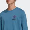 Adidas Originals Trefoil Logo Print Crew Neck Long Sleeve T-Shirt Men Tops Blue HM2488