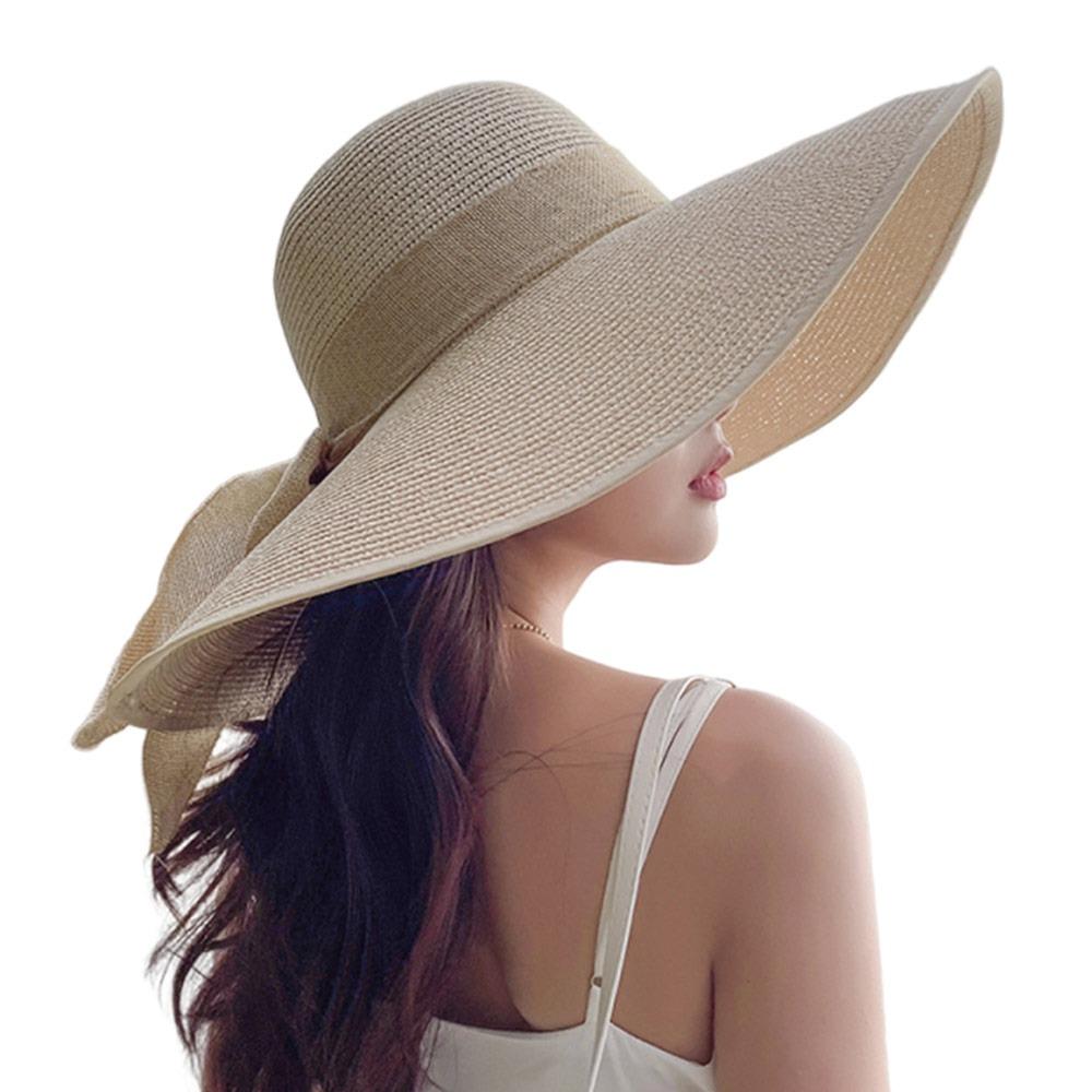 Fashion Oversize Summer Sun Hat Sun Protection Big Brim Straw Hat Breathable Casual Beach Cap for Women