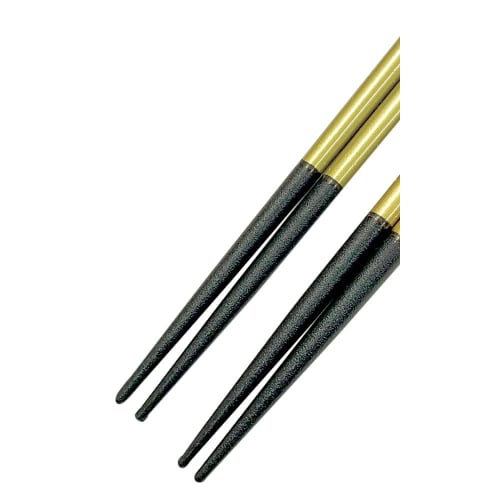 Couple's Chopsticks, Kinmai Sakura (Golden Cherry Blossom) Design, Black and Red, Dishwasher Safe, Comes with Design Paulownia Wood Box and Gift Wrapp