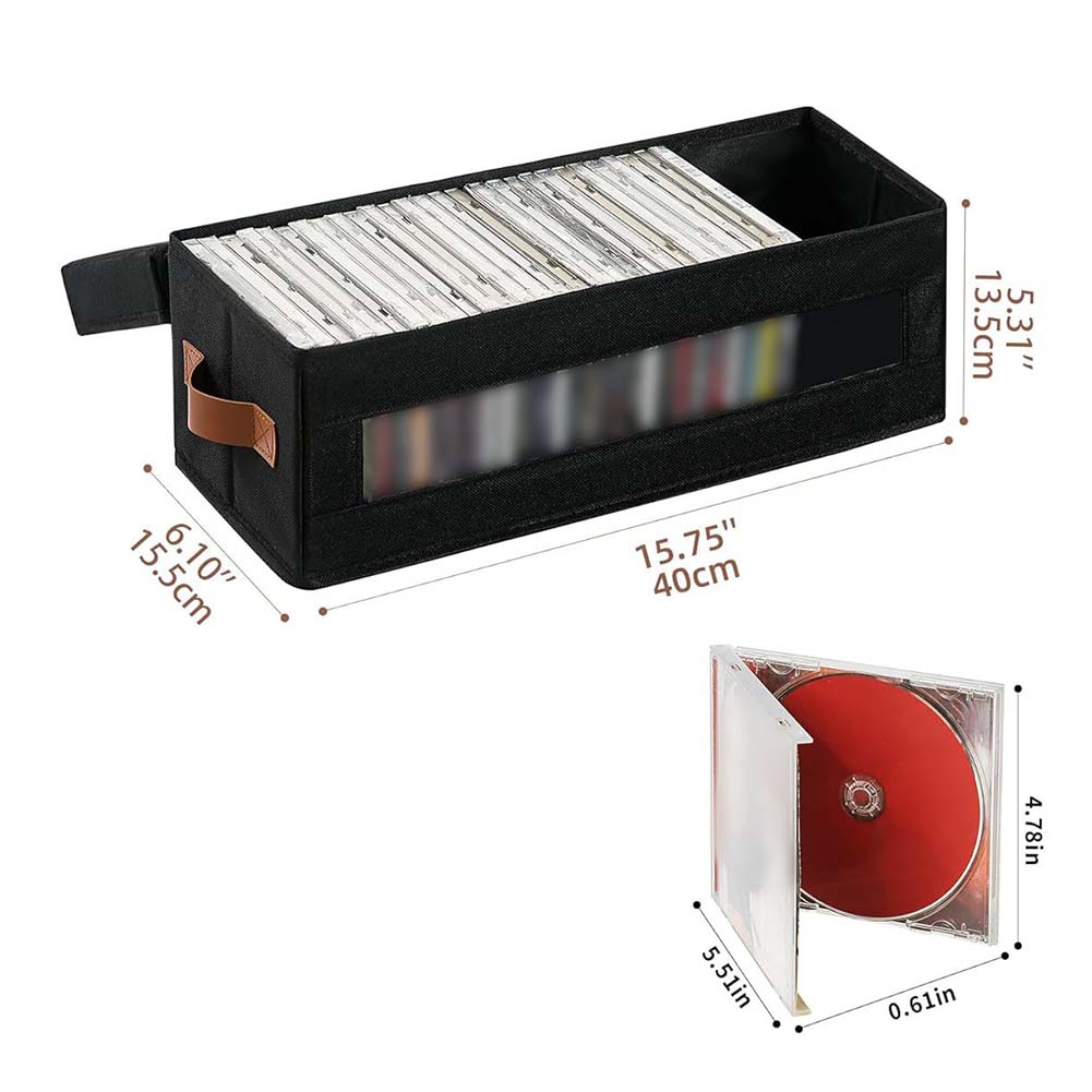 CD-Aufbewahrungsbox mit staubdichtem Deckel 40*15,5*13,5cm 600D Oxford-Gewebe zur Organisation von Handtüchern, Spielzeug, Büromaterial, Kleidung für DVDs