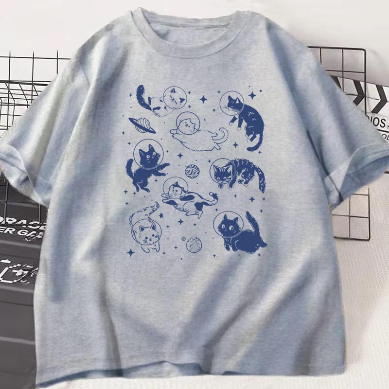 Fun Cat Graphic Tshirts Humor Short Sleeve Tee Shirt for Unisex Unisex Vintage Fishing New Crew Neck Tshirts Funny Kitten Tshirt